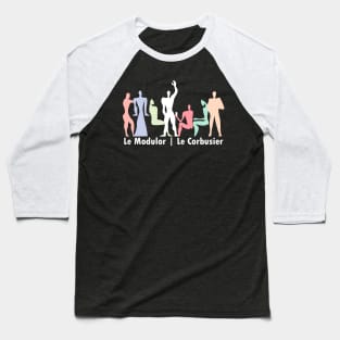 Le Corbusier Modulor Pastel Party Baseball T-Shirt